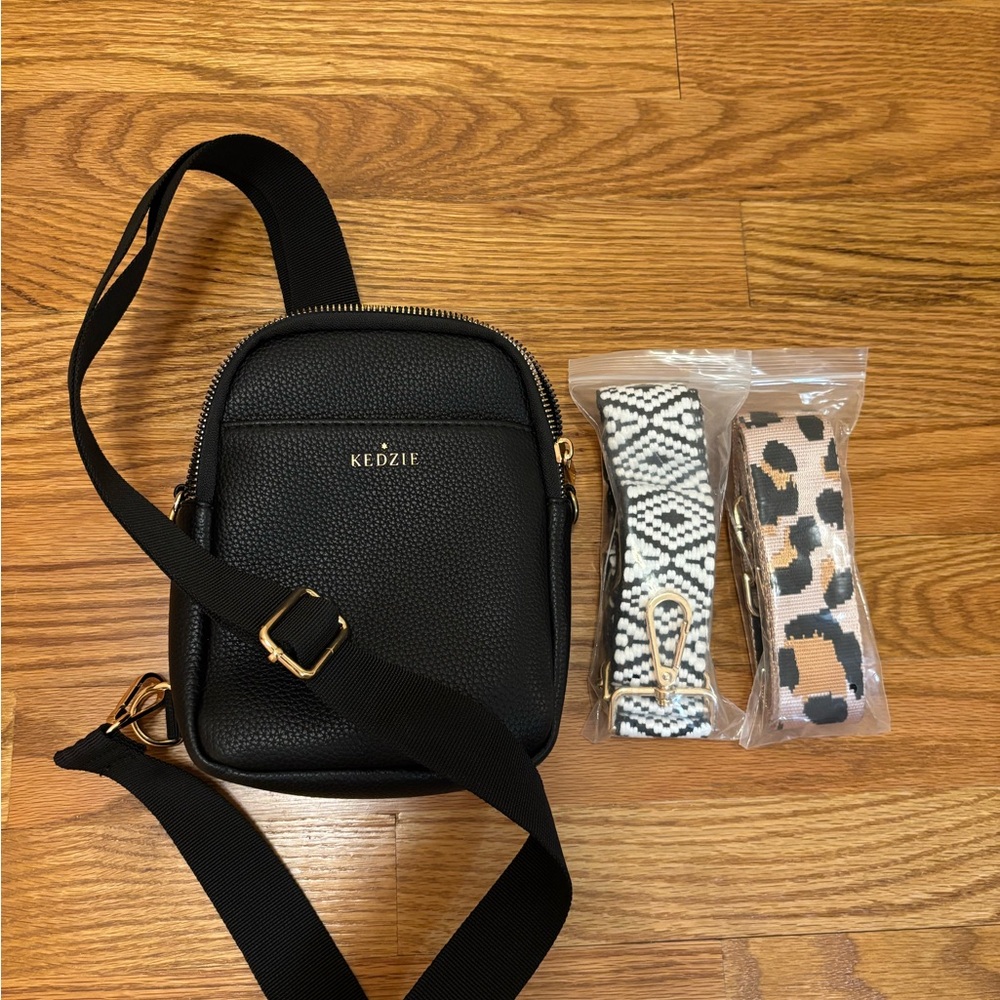 Kedzie Black Crossbody/Sling Bag with Stylish Straps